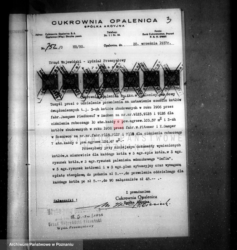 Obraz 7 z jednostki "Cukrownia Opalenica Spółka Akcyjna, pow. N. Tomyśl nr woj. 1595"