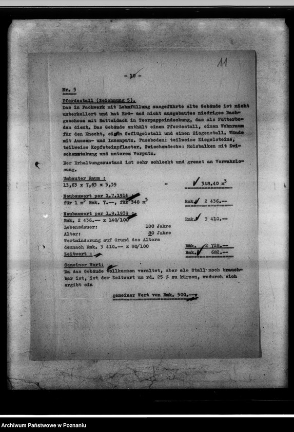 Obraz 14 z jednostki "Gauerziehungsheim Posen. Hauptgelände. Schätzungsbericht."