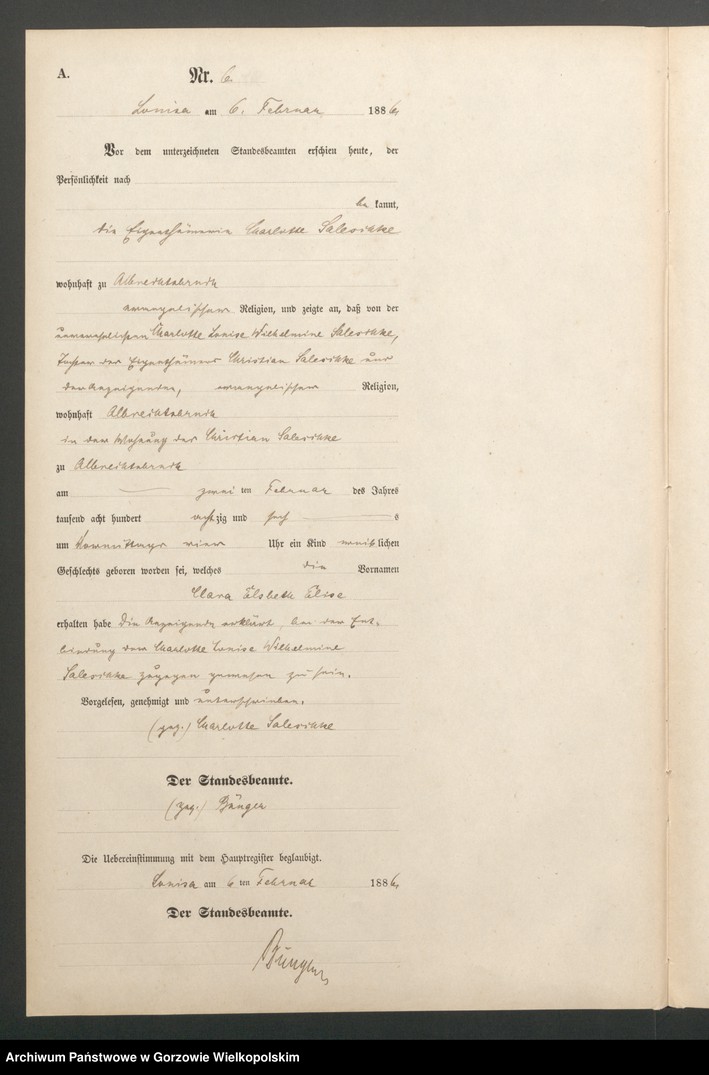 Obraz 8 z jednostki "Geburts Register"
