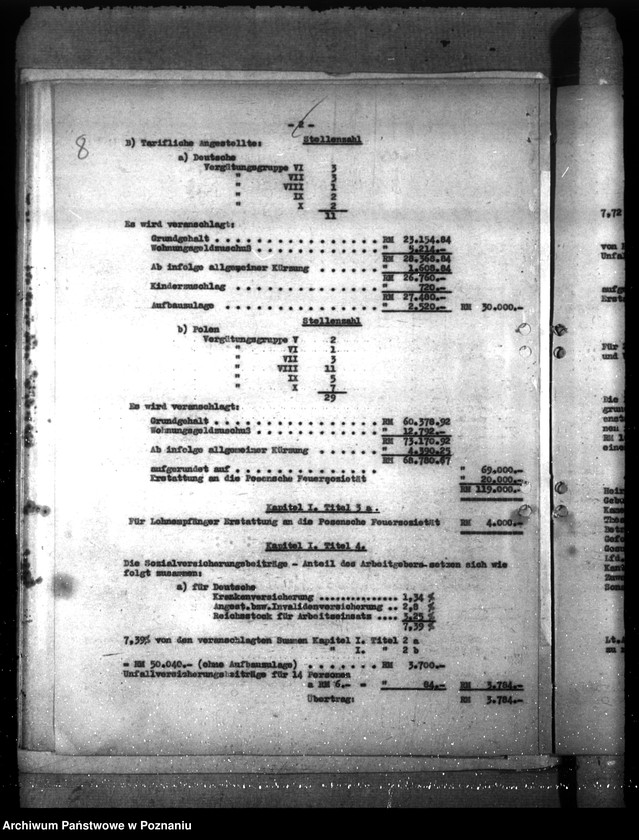 Obraz 13 z jednostki "Haushaltspläne der Posenschen Feuer- und Lebensversicherung"