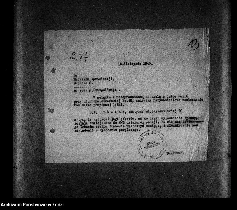 Obraz 16 z jednostki "[Korespondencja z wydziałami i resortami pracy w sprawach kontroli]"