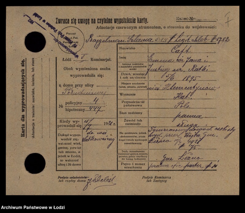 Obraz 9 z jednostki "[Spis ludności Łodzi] Zajdel - Zajderman"