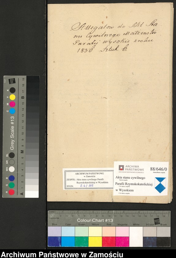 image.from.unit.number "Alegaty do księgi urodzeń, małżeństw i zgonów z 1836 r."