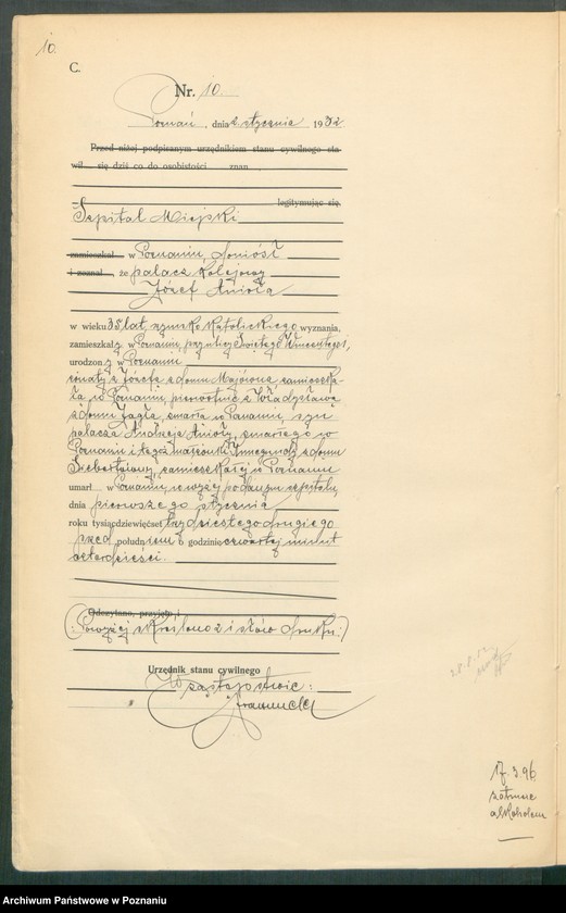 Obraz 12 z jednostki "Księga miejscowa zgonów tom I [Rejestr główny zgonów]"