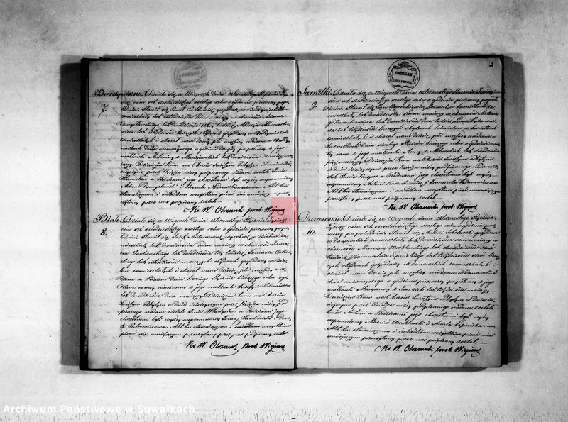 image.from.unit.number "Duplikat aktu urodzonych, zaślubionych i zmarłych parafii wigierskiej z roku 1866"