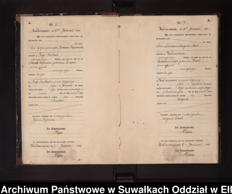 image.from.unit.number "Geburts-Neben-Register des Preussischen Standes-Amtes Widminnen Kreis Loetzen"