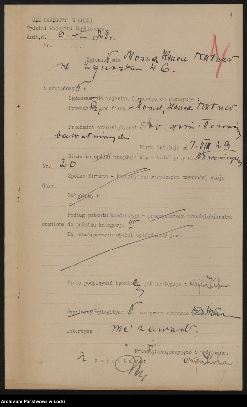 Obraz 3 z jednostki "Moszek Henoch Kutner – drobna sprzedaż towarów bawełnianych"