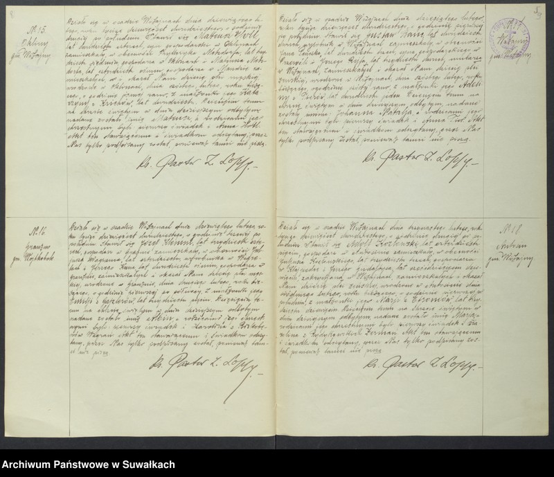 Obraz 7 z jednostki "Duplikat aktów urodzenia, ślubu i zejścia parafii Ewangelicko-Augsburskiej w Wiżajnach za rok 1920."