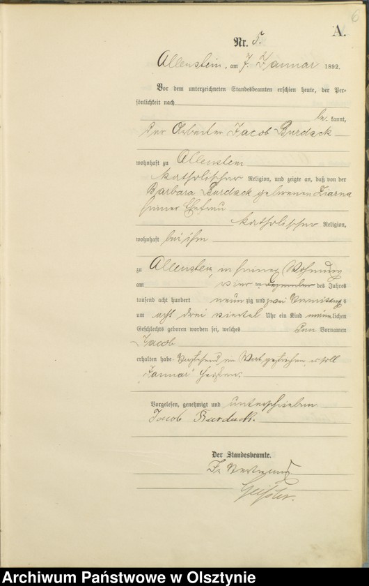 image.from.unit.number "Geburts-Haupt-Register Tom I,Nr 1 - 280"