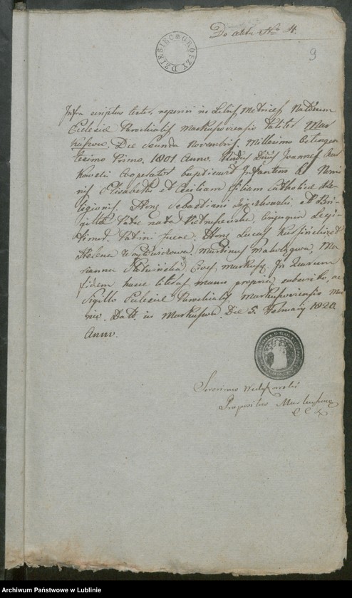 image.from.unit.number "Alegaty do ksiąg urodzeń, zapowiedzi, małżeństw i zgonów z lat 1820 - 1821"