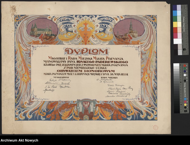 image.from.unit.number "Dyplom obywatelstwa honorowego miasta Poznania"