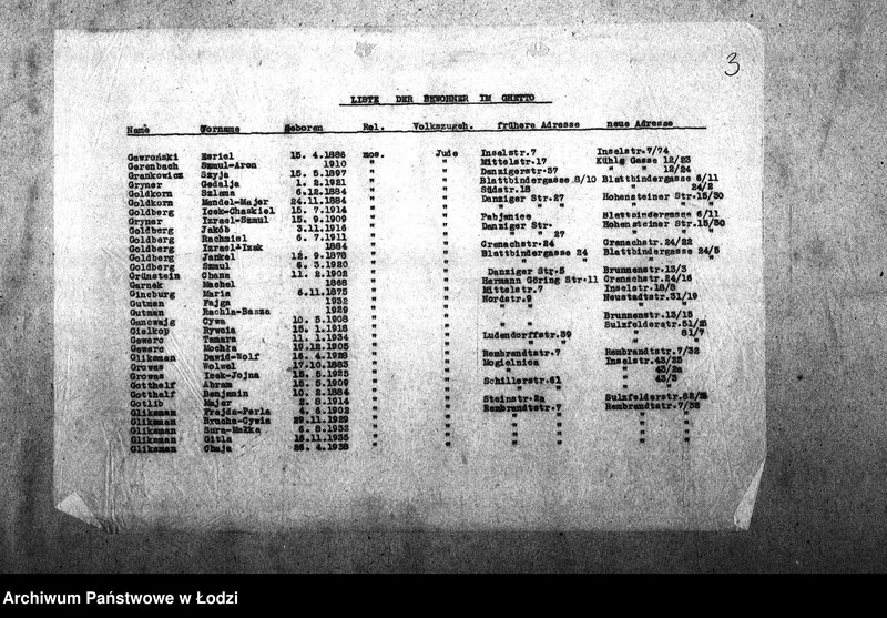 Obraz 6 z jednostki "[Alfabetyczny spis mieszkańców getta. Litery G i H]"