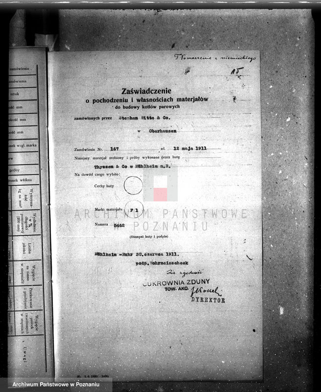 Obraz 20 z jednostki "Cukrownia w Zdunach pow. krotoszyński nr woj. kotła 4977"