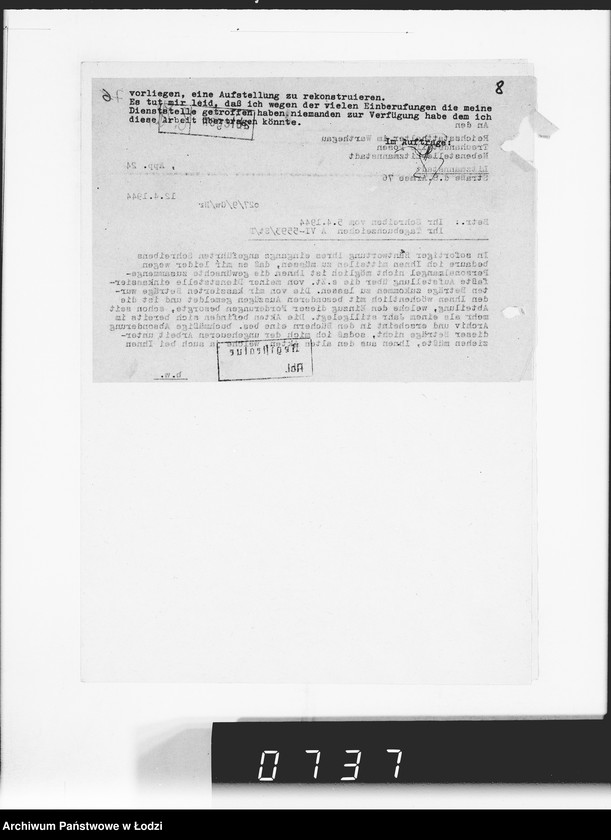 Obraz 13 z jednostki "Hauptreühandstelle Ost.[Korespondencja w sprawach majątkowych, podatkowych i należności finansowch]"