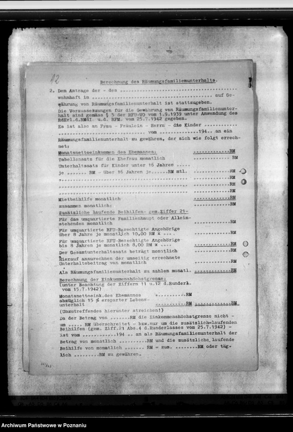 Obraz 16 z jednostki "Räumungs - Familienunterhalt. Allgemeines"