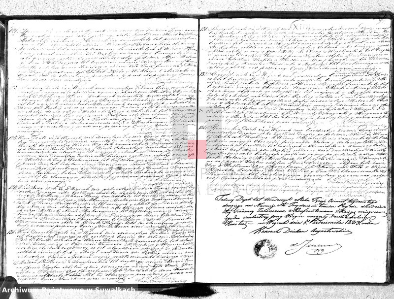 image.from.unit.number "Księga duplikat urodzonych, zaślubionych, umarłych parafii wigierskiey z roku 1832"