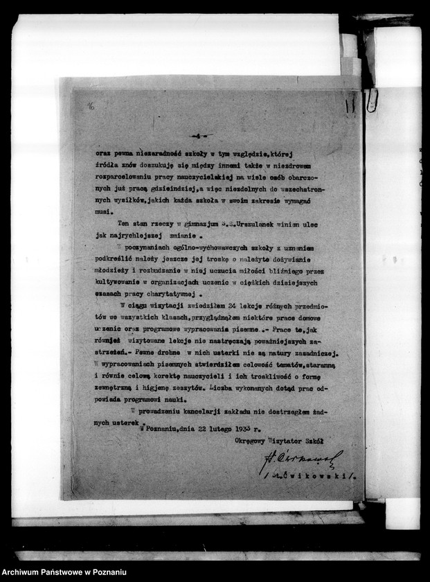 Obraz 20 z jednostki "Prywatne Gimnazjum Żeńskie SS. Urszulanek - Poznań [sprawozdanie z wizytacji i sprawy szkolne]"