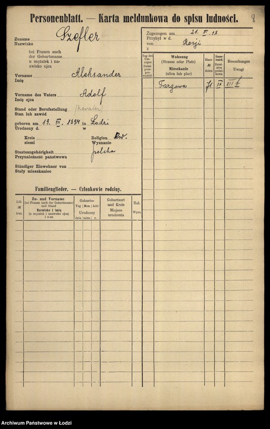 Obraz 10 z jednostki "[Spis ludności Łodzi] Szeferkiewicz-Szemraj"