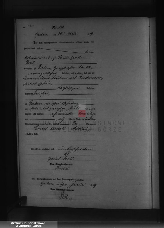 image.from.unit.number "Geburts-Neben-Register, Band II von No 543 bis No 998"