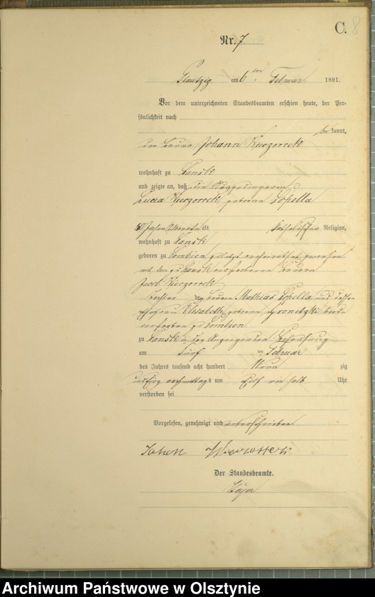 image.from.unit.number "Sterbe-Haupt-Register Nr 1 - 31"