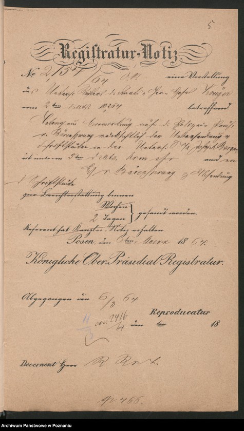 Obraz 10 z jednostki "Die Organisation einer Verschwörung unter der polnischen Bevölkerung der Provinz Posen /Poznań/ im Anschluss an die Insurrektion im Königreiche Polen."