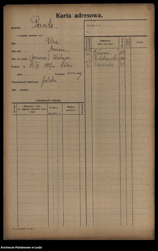 Obraz 18 z jednostki "[Spis ludności Łodzi] Persz-Petrykowski"