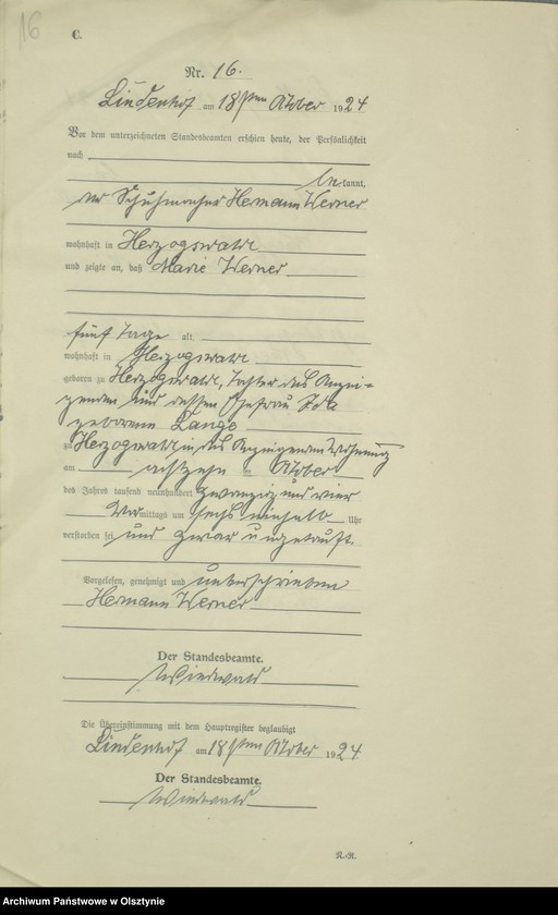 image.from.unit.number "Sterbe-Register / Neben-Register/ Nr 1 - 18"