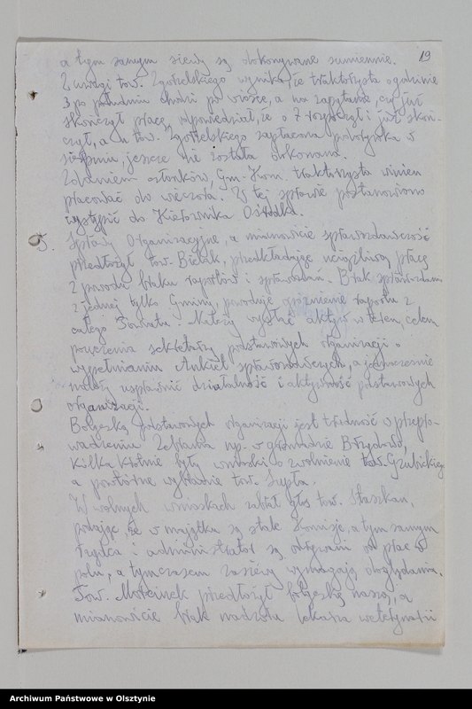 image.from.unit.number "Protokoły zebrań wyborczych i walnych zebrań członków /1951/, posiedzeń plenarnych ,egzekutywy, narad aktywu partyjnego, sprawozdania, ankiety sprawozdawcze /1949-1954/ Komitetu Gminnego PZPR"