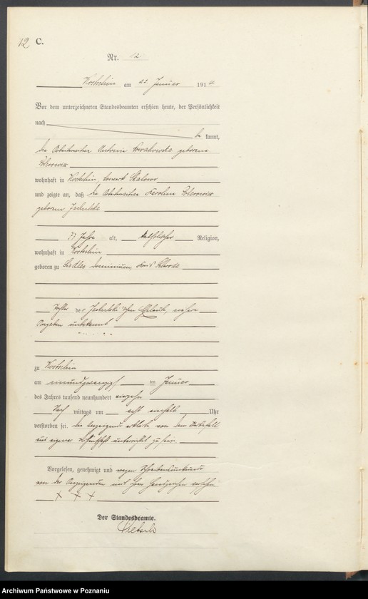 Obraz 14 z jednostki "Sterbe-Haupt-Register"