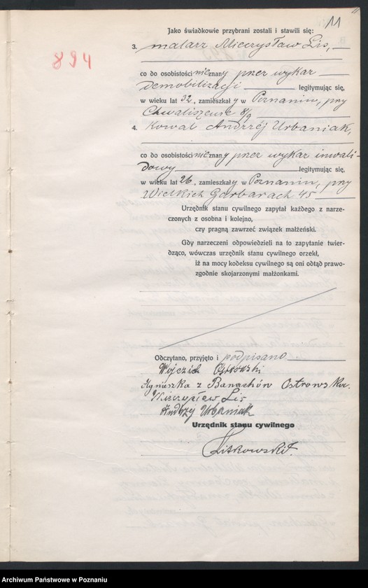 Obraz 13 z jednostki "Księga miejscowa małżeństw tom IV [Rejestr główny małżeństw]"