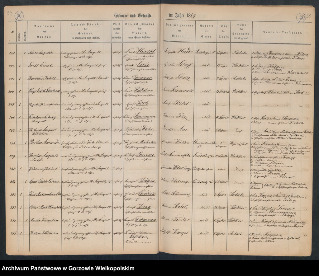 image.from.unit.number "Duplikate der Hauptkirche zu Landsberg an der Warthe (zawiera także księgę zgonów Konkordier Kirchen Gemeinde mit der reformirten und Militair Gemeinde z 1867 r.)"