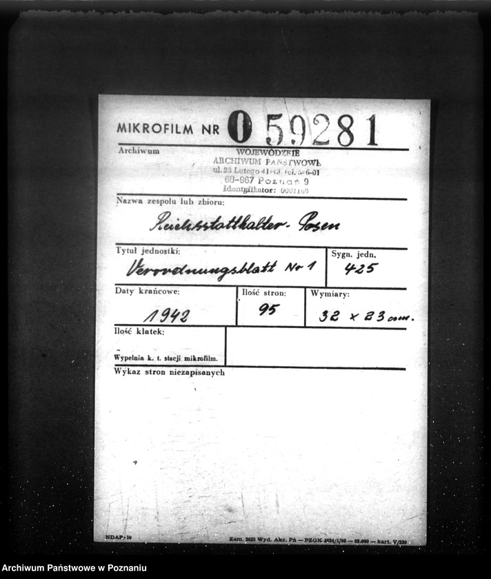 Obraz 2 z jednostki "Verordnungsblatt Nr. 1"