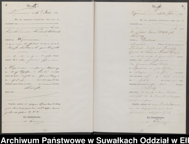 image.from.unit.number "Geburts-Haupt-Register des Königlich Preussischen Standes-Amtes Guszianka Kreis Sensburg"