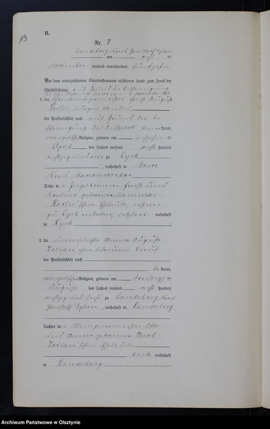 image.from.unit.number "Heiraths-Neben-Register Nr 1 -11 [ Księga małżeństw- wtóropis ]"