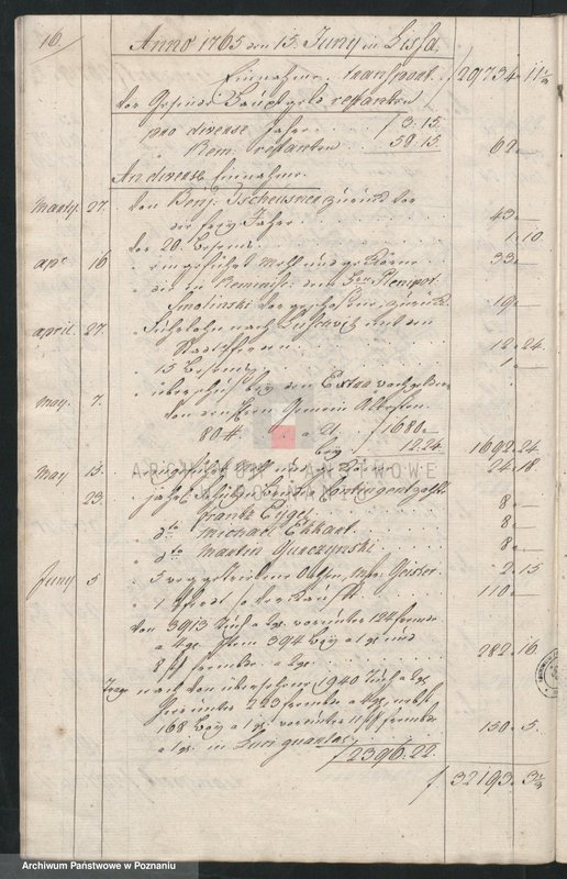 Obraz 18 z jednostki "Quartalrechnungen der Stadt Lissa; język niemiecki"