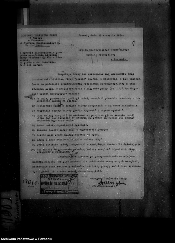 Obraz 5 z jednostki "Zatwierdzenie zakładu przemysłowego Płótno Spółka Firma Płótno Stęszew powiat poznański"