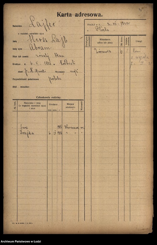 Obraz 6 z jednostki "[Spis ludności Łodzi] Lajfe-Łakomicki"