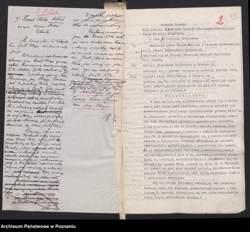 Obraz 16 z jednostki "Sprawy Sądu Honorowego Związku Weteranów Powstań Narodowych Rzeczypospolitej Polski i Związku Powstańców Wielkopolskich."
