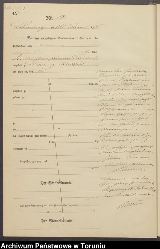 image.from.unit.number "Sterbe-Neben-Register Stadt Strasburg [Brodnica-Miasto] für das Jahr 1876"