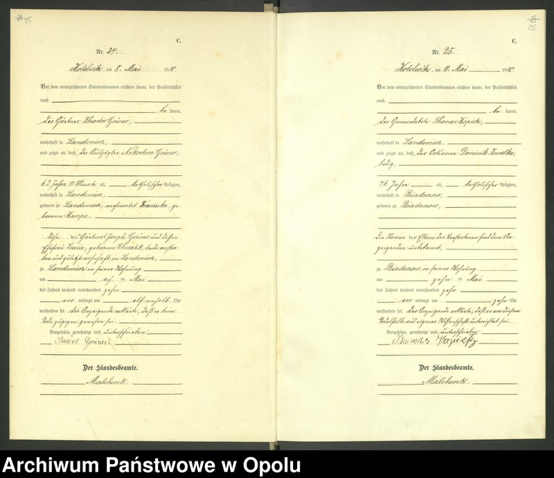 image.from.unit.number "Urząd Stanu Cywilnego Kobylice Księga Zgonów Rok 1910-1911"