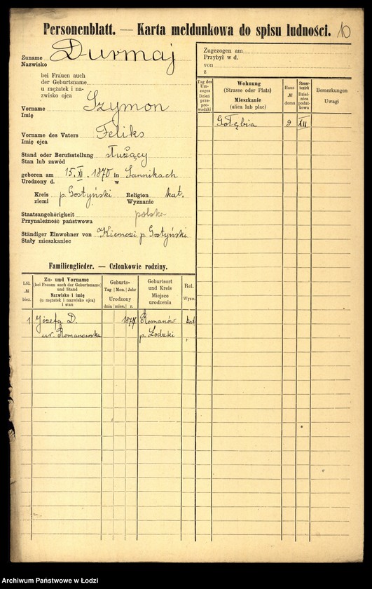 image.from.unit.number "[Spis ludności Łodzi] Durkowska - Dygas"