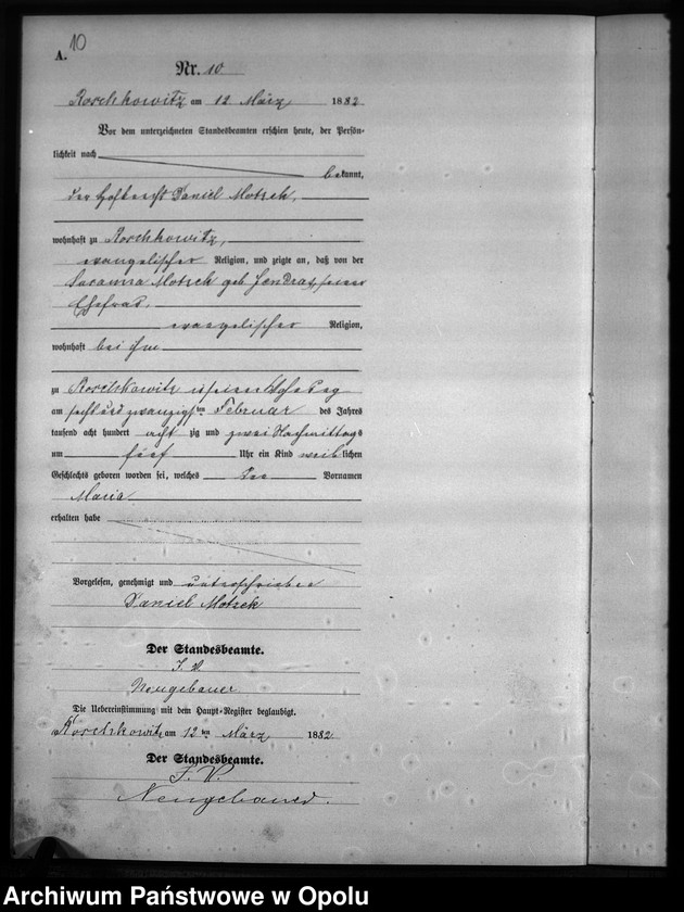 image.from.unit.number "Geburts-Neben-Register Standesamts Roschkowitz pro 1882"