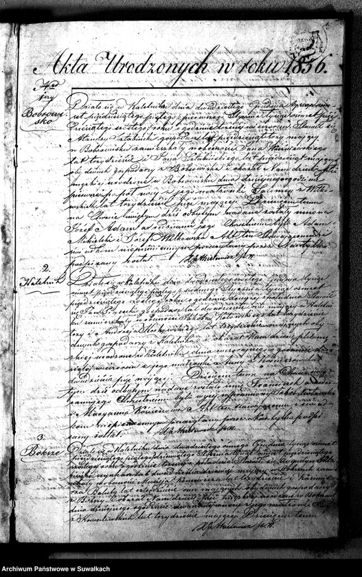 image.from.unit.number "Duplikat Aktów Urodzonych, Zaślubionych i Zmarłych Parafii Kaletnickiej."