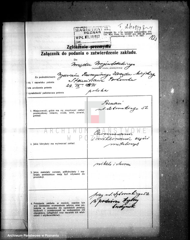 Obraz 16 z jednostki "Zatwierdzenie projekt urządzenia niklowni i chromowni Galwanometal St. Perkowska w Poznaniu"