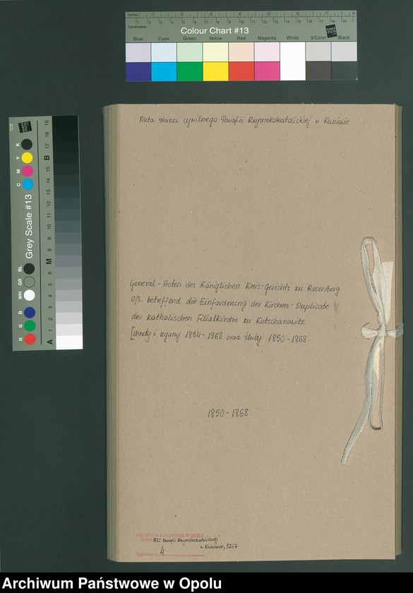 image.from.unit.number "General-Acten des Königlichen Kreis-Gerichts zu Rosenberg O/S. betreffend die Einforderung der Kirchen-Duplicate der katholischen Filialkirche zu Kotschanowitz [chrzty i zgony 1854-1868 oraz śluby 1850-1868"