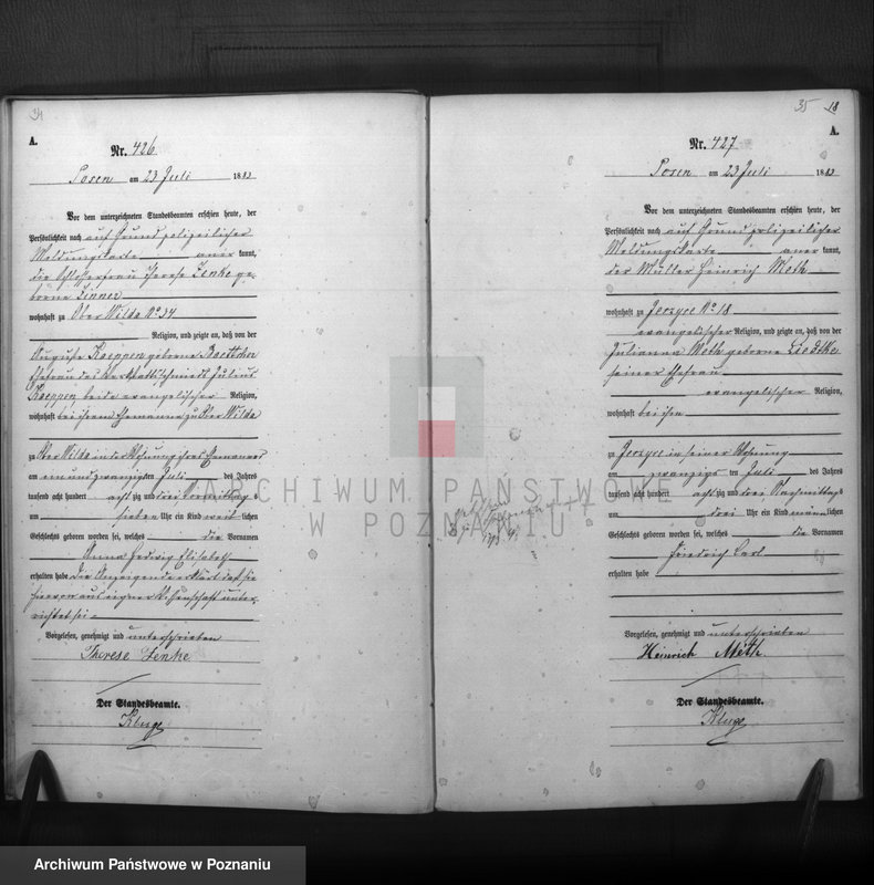 Obraz 19 z jednostki "Księga urodzeń t. II"