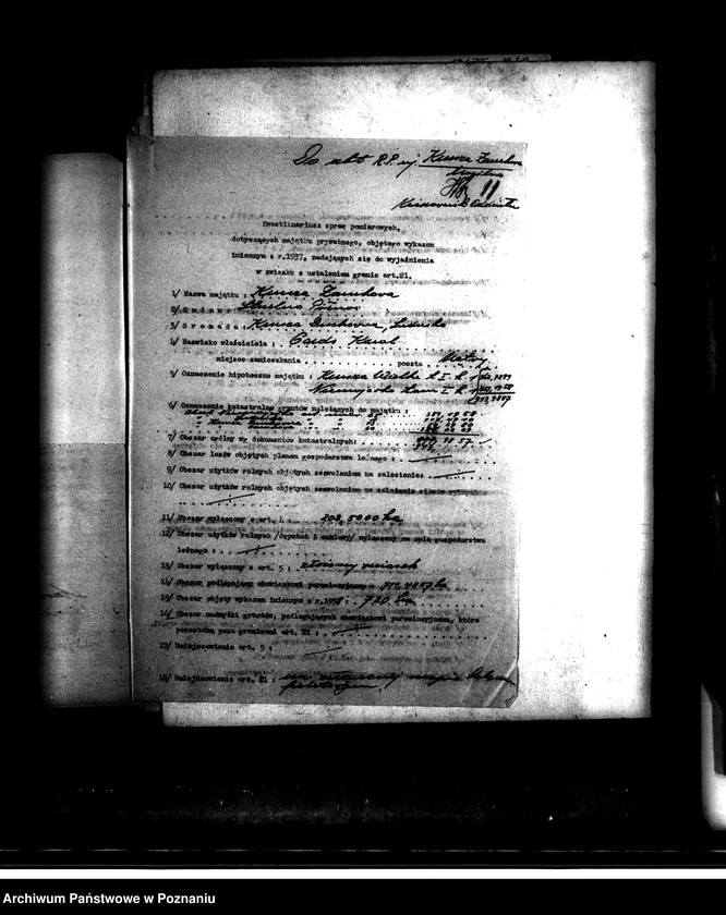 Obraz 15 z jednostki "Majątek Krusza Wielka powiatu mogileńskiego przymusowy wykup /prace pomiarowe/"