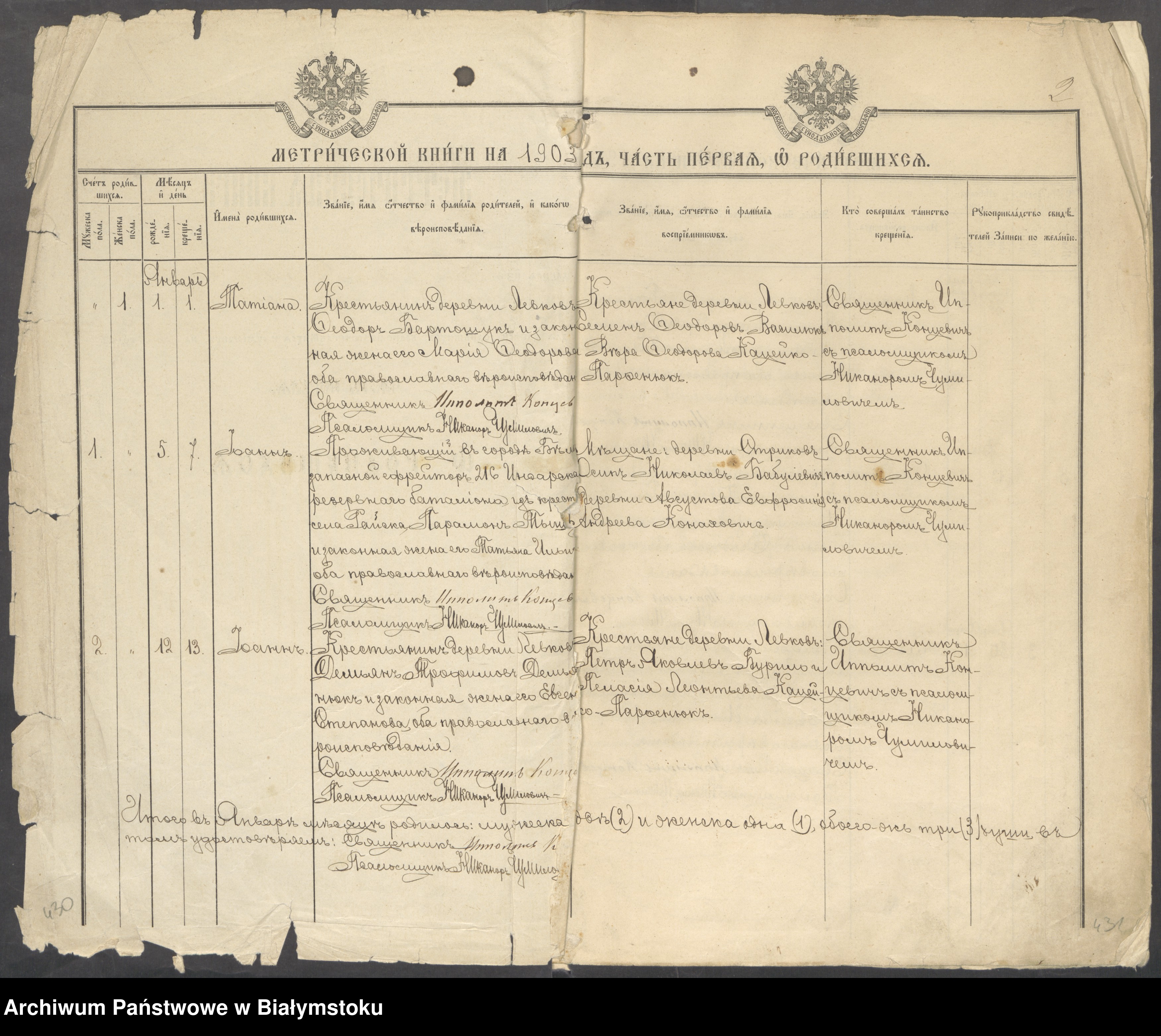 Skan z jednostki: [Księga urodzeń, małżeństw i zgonów za lata 1897-1906]