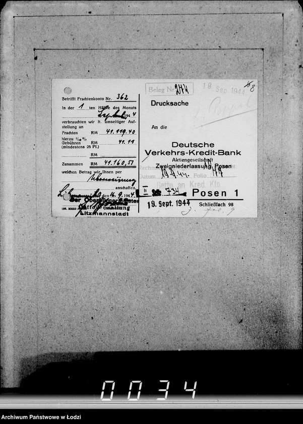 Obraz 12 z jednostki "Deutsche Verkehrs Kredit-Bank Posen."