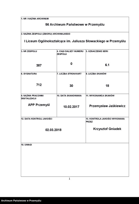 image.from.unit.number "VI Sprawozdanie kierownika Pryw[atnego] Gimnazjum Real[nego] w Chrzanowie za rok szkolny 1916/17"